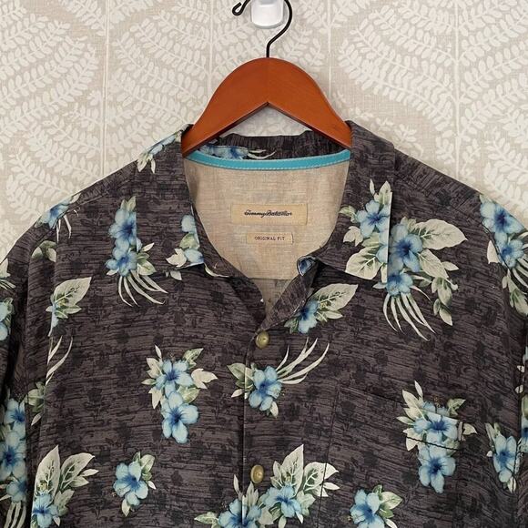 Tommy Bahama Silk Floral Tropical Hawaiian Button Down Short Sleeve Shirt, XL - Picture 2 of 11